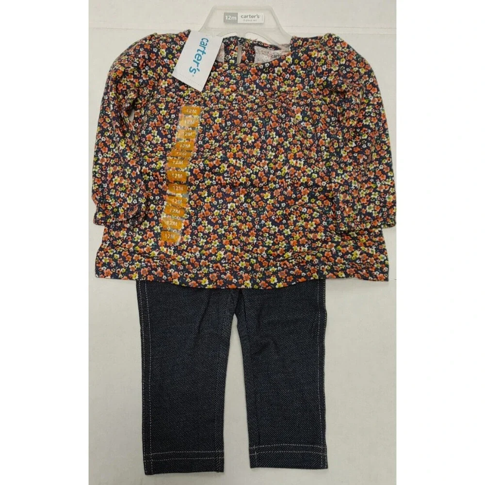 NWT Carters Floral Top & Legging 2 Piece Set Size 12M